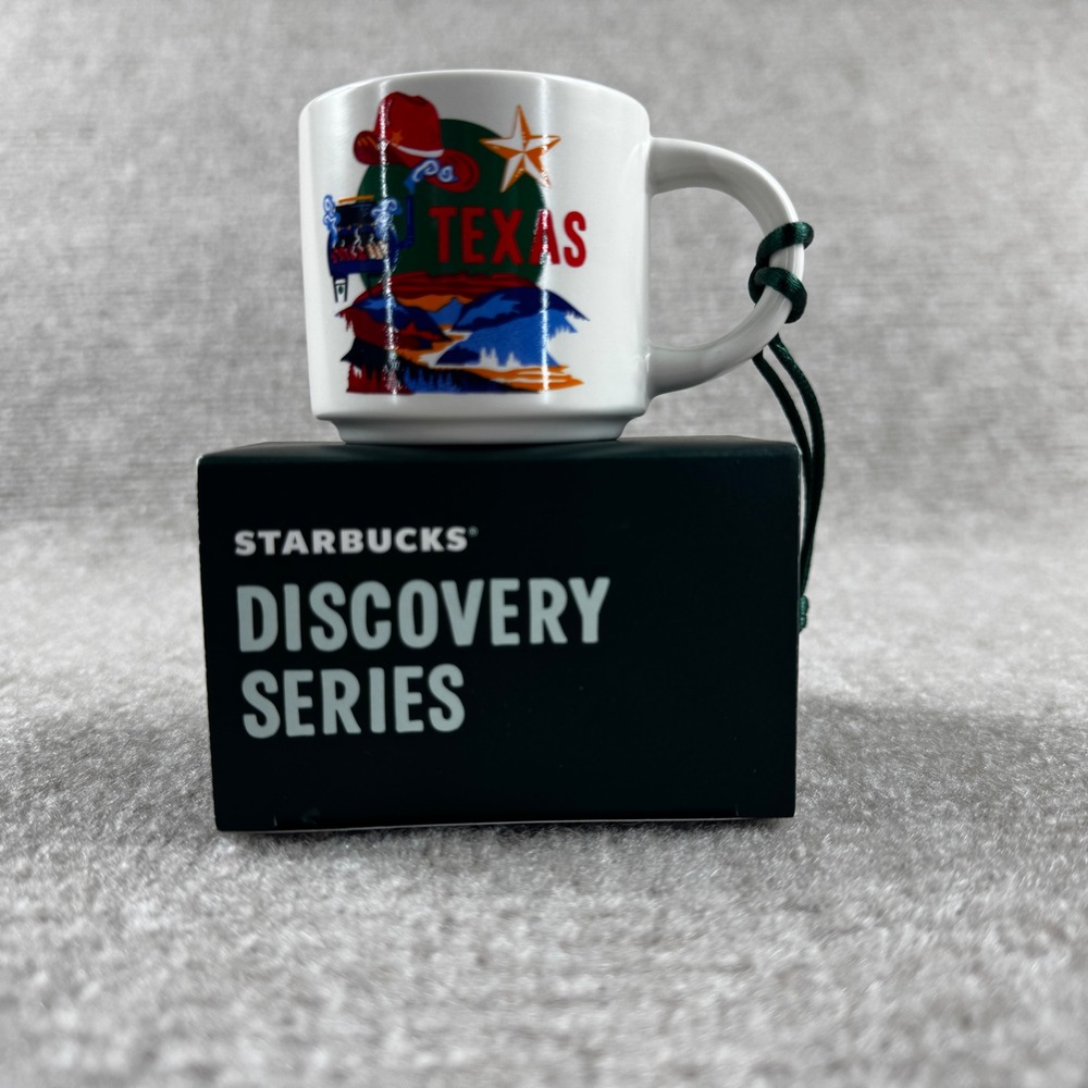 Starbucks Discovery Series Texas 2oz Mug Ornament White Cowboy Boot Souvenir